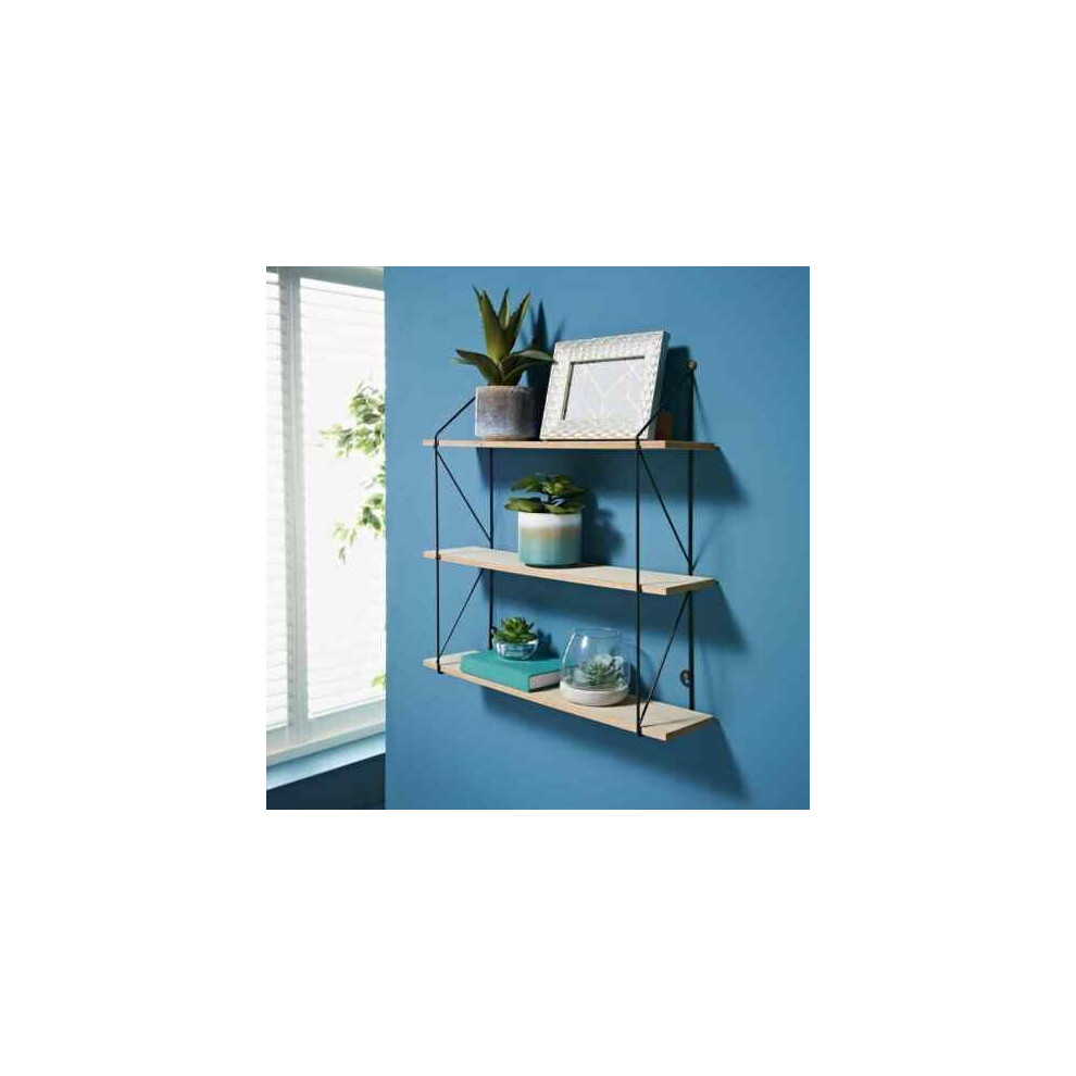 3 Tier Metal Wire Wall Floating Shelves Deco G-0353