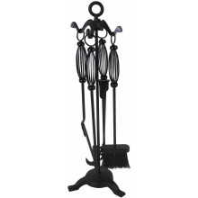 Pennine Fireside Companion Log Burner Tool Set 5 Piece Black Cast Iron