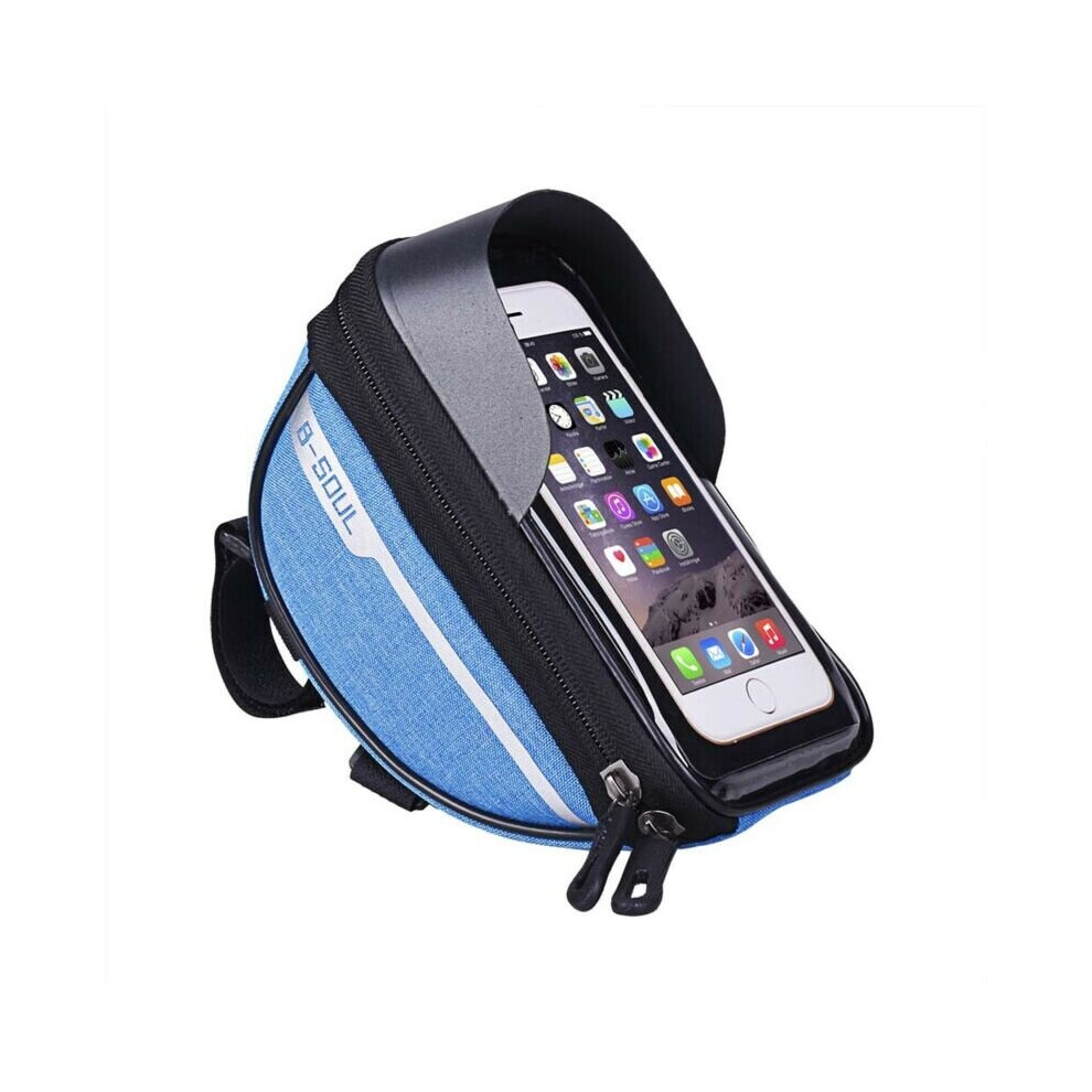 (Blue) Mtb Bicycle Bike Handlebar Mount Holder Case For Mobile Phone Tube Frame Pouch Blue 683546197580