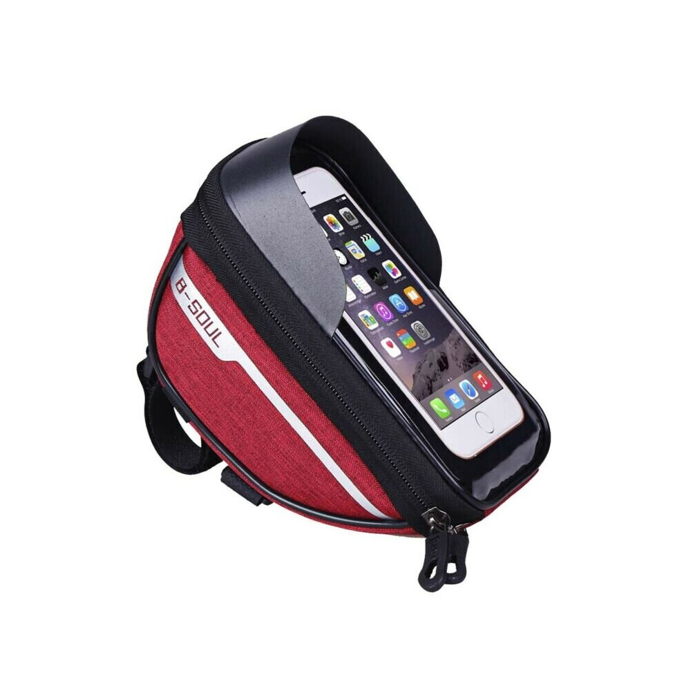 (Red) Mtb Bicycle Bike Handlebar Mount Holder Case For Mobile Phone Tube Frame Pouch Red 683546197566