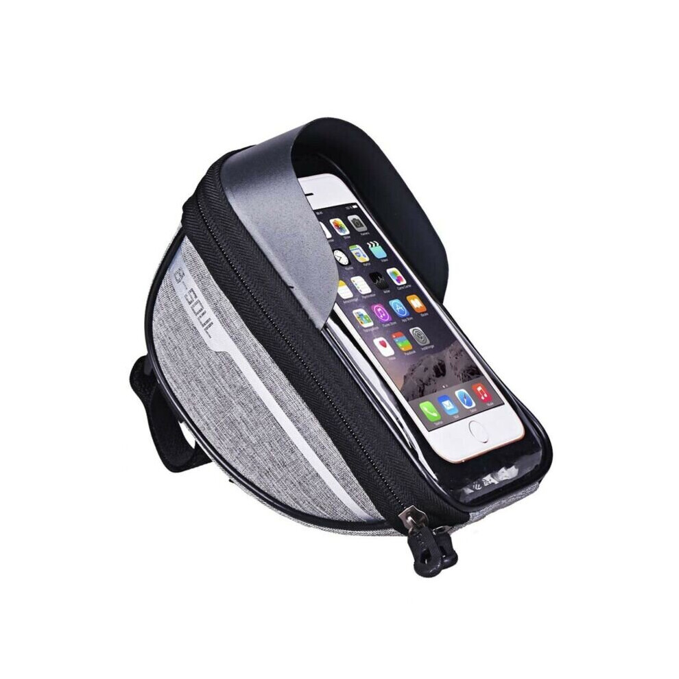 (Grey) Mtb Bicycle Bike Handlebar Mount Holder Case For Mobile Phone Tube Frame Pouch Grey 683546197573
