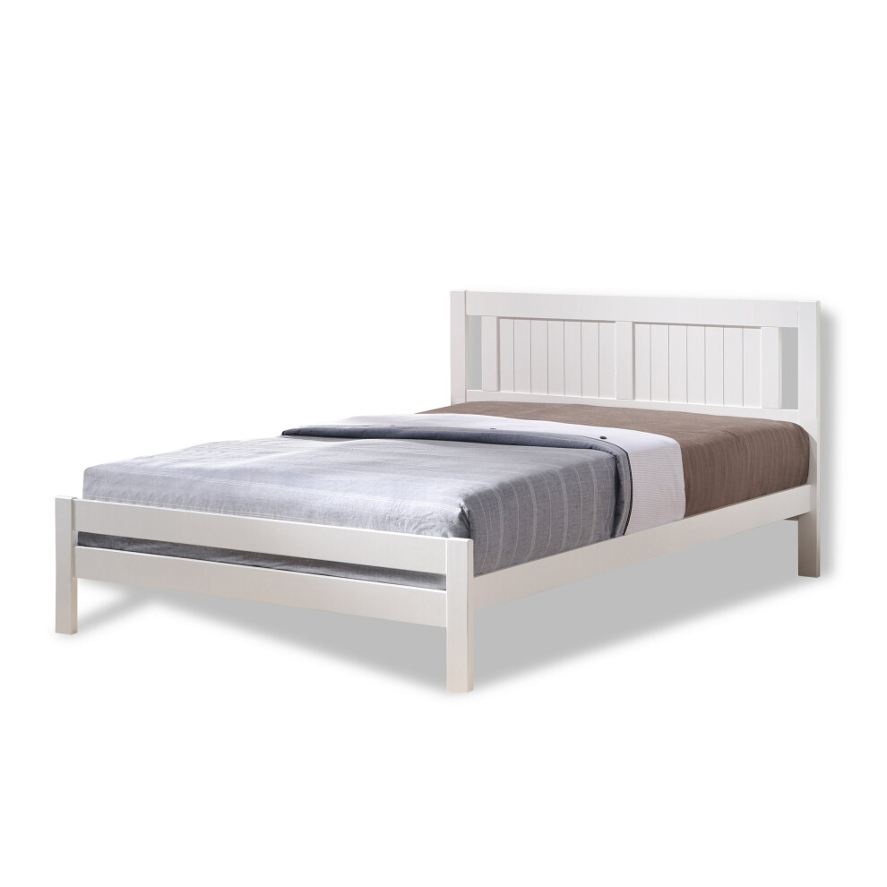 (5FT King) Glory Wooden Slatted Bed Frame in White FRAME ONLY