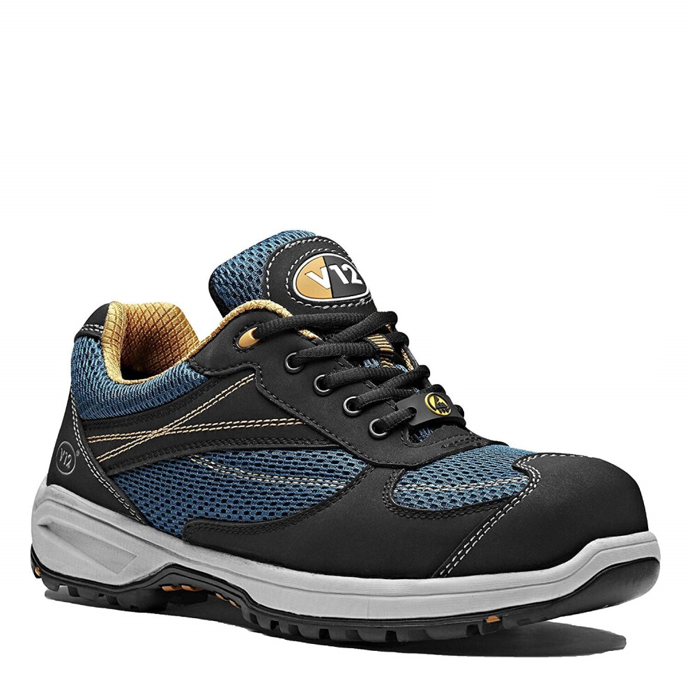(8) V12 Velocity Safety Work Trainer Shoes Blue & Black (Sizes 6-13) 5055327313390