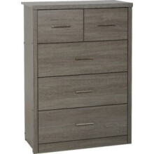 Lisbon 3+2 Drawer Chest Black Wood Grain