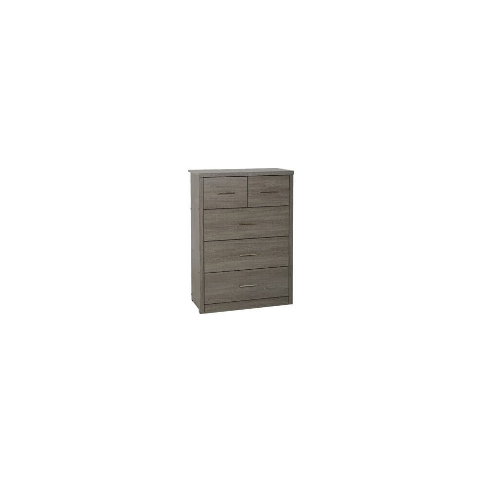 Lisbon 3+2 Drawer Chest Black Wood Grain
