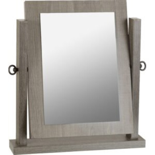 Seconique Lisbon Dressing Table Mirror Black Wood Grain