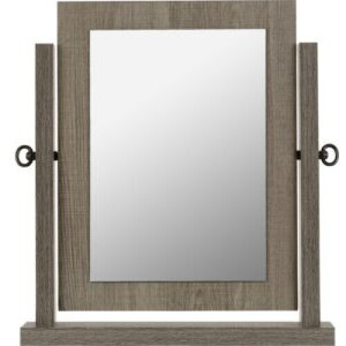 Seconique Lisbon Dressing Table Mirror Black Wood Grain 2