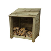 (4ft, Light Green) Wooden Log Store - Standard Roof (L-119cm, H-126cm / 180cm, W-81cm)