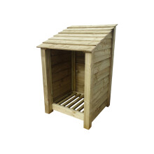 (4ft, Light Green) Wooden Log Store - Standard Roof (L-79cm, H-126cm / 180cm, W-81cm)