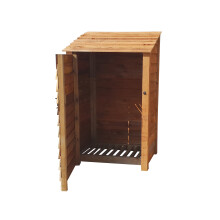 (6ft, Rustic Brown) Wooden Log Store With Door - Standard Roof (L-119cm, H-126cm / 180cm, W-81cm)