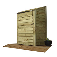 (6ft, Light Green) Wooden Log Store With Door - Standard Roof (L-119cm, H-126cm / 180cm, W-81cm)
