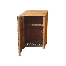 (6ft, Rustic Brown) Wooden Log Store With Door And Kindling Shelf - Standard Roof (L-119cm, H-126cm / 180cm, W-81cm)