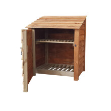 (4ft, Rustic Brown) Wooden Log Store With Door And Kindling Shelf - Standard Roof (L-119cm, H-126cm / 180cm, W-81cm)