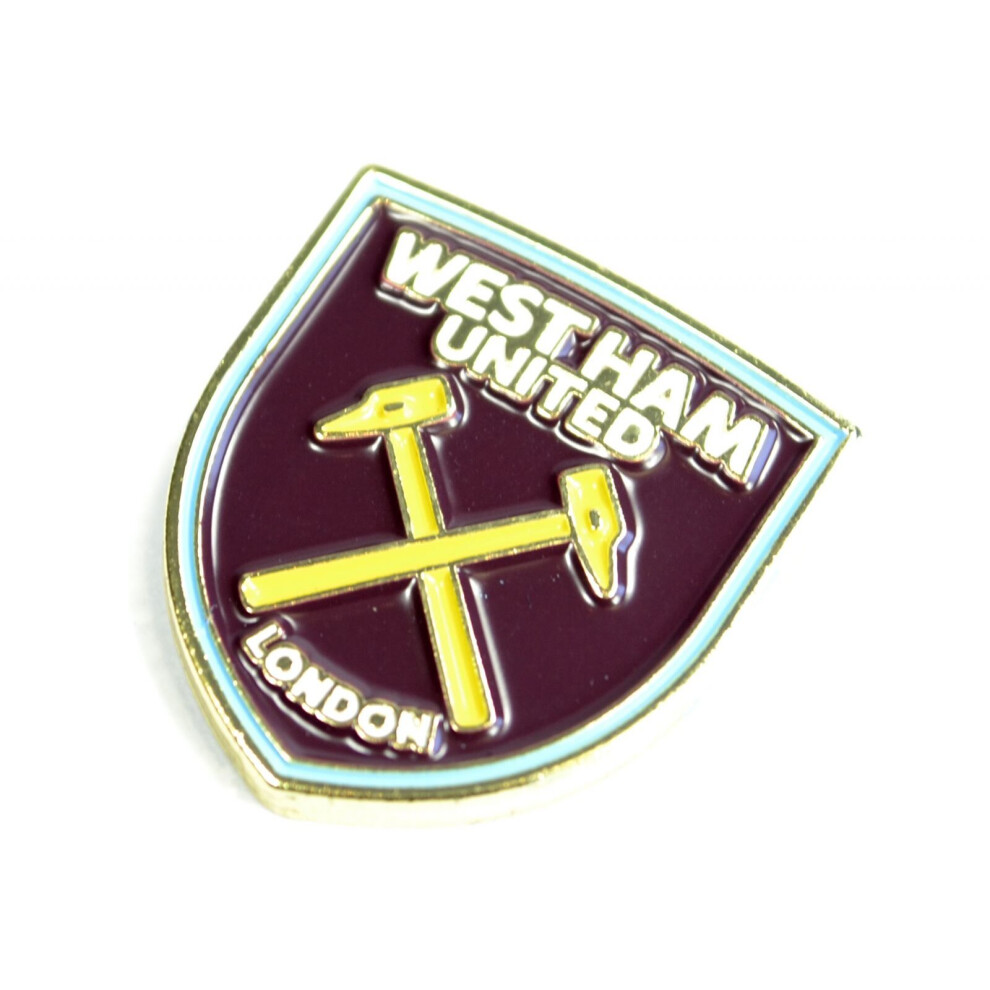 Brand: West Ham United West Ham Crest Pin Badge - Official Licensed Metal Crest With Enamel Finish, Stud-Fixed