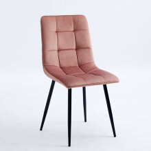 (Pink) Set of 2 Velvet Dining chair with Sturdy Metal Legs Backrest and Padded Seat