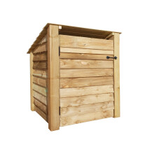 (4ft, Light Green) Wooden Log Store With Door - Reversed Roof (L-119cm, H-126cm / 180cm, W-81cm)