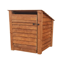 (4ft, Rustic Brown) Wooden Log Store With Door - Reversed Roof (L-119cm, H-126cm / 180cm, W-81cm)