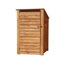 (6ft, Rustic Brown) Wooden Log Store With Door - Reversed Roof (L-119cm, H-126cm / 180cm, W-81cm)