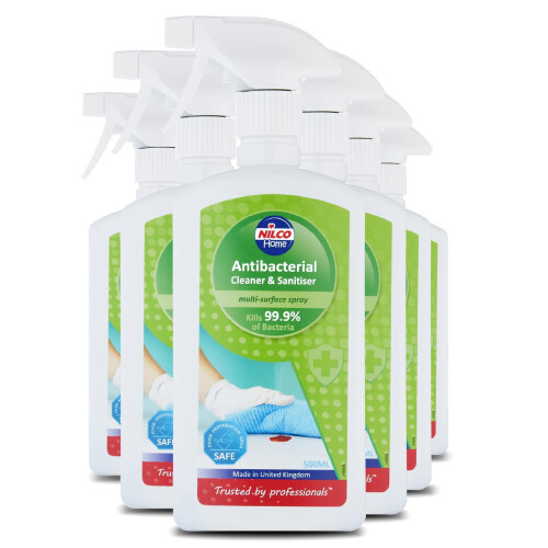 Nilco Nilco Antibacterial Cleaner and Sanitiser Multi-Surface Spray - 500ml 6 Pack