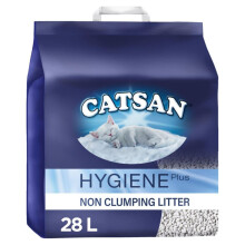 28L Catsan Hygiene Plus Non Clumping Cat Litter 28 Litres Odour Control (2x 14L)