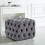 Living And Home Square Velvet Upholstered Buttoned Stool 1