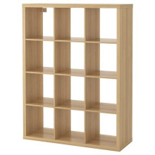 Ikea KALLAX Shelving unit,Oak effect 12 Cube Bookcase 112x147 cm