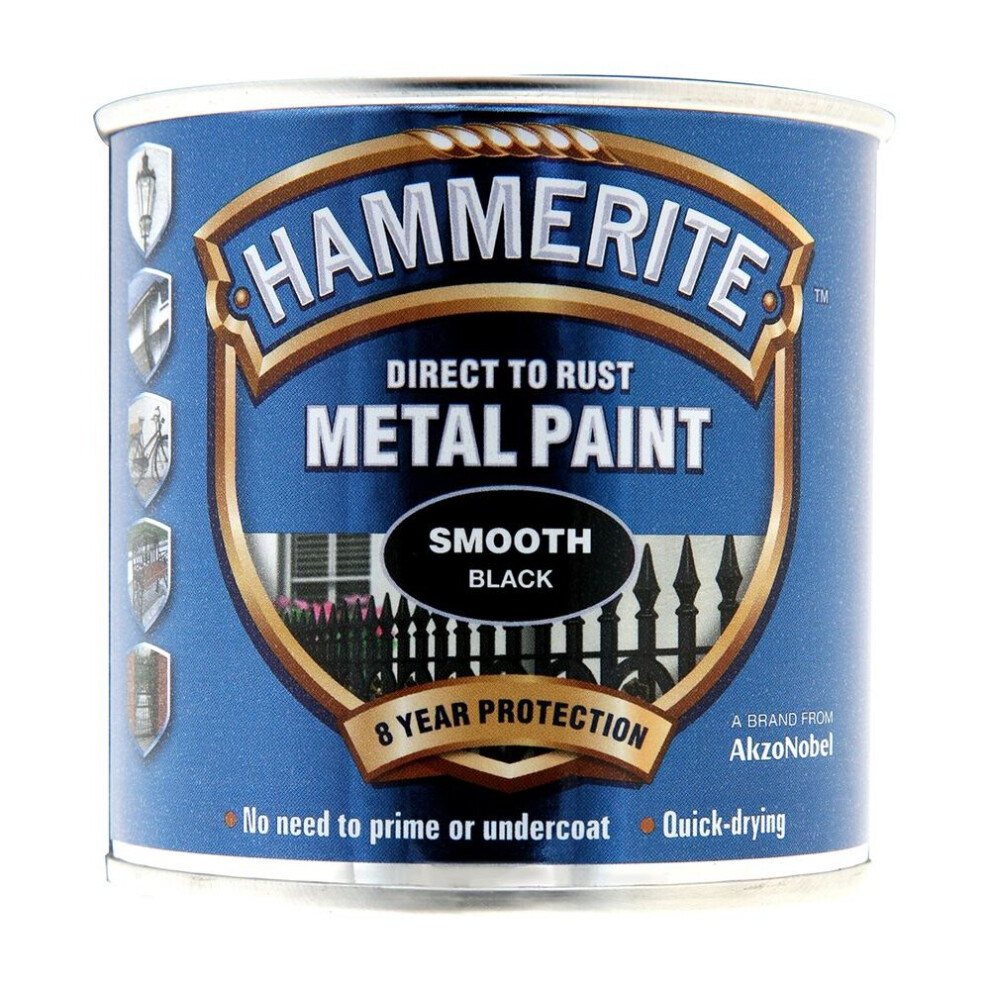 Hammerite Smooth Black Paint - 250ml