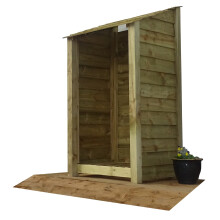 (6ft, Light Green) Wooden Log Store - Standard Roof (L-99cm, H-126cm / 180cm, W-81cm)