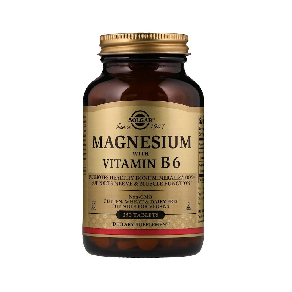Solgar , Magnesium With Vitamin B6, 250 Tablets
