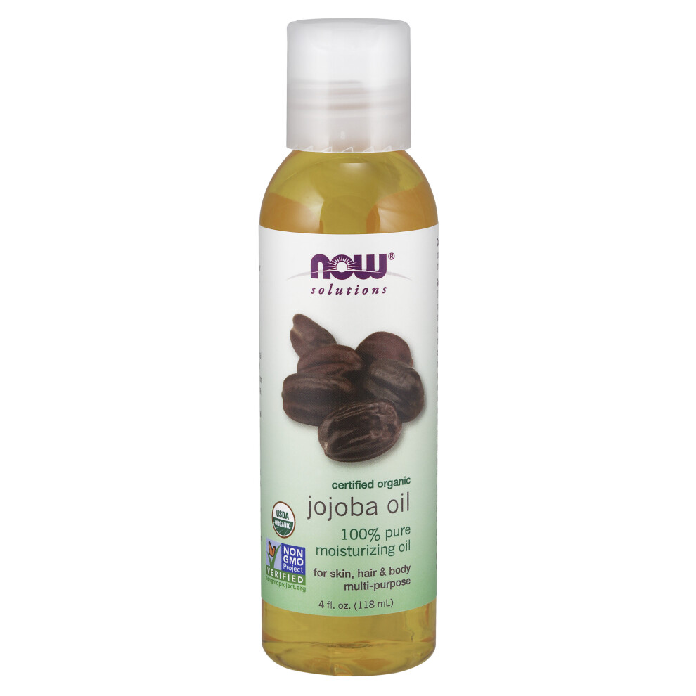 Now Foods, Solutions, Certified Organic, Jojoba Oil, 4 fl oz (118 ml)