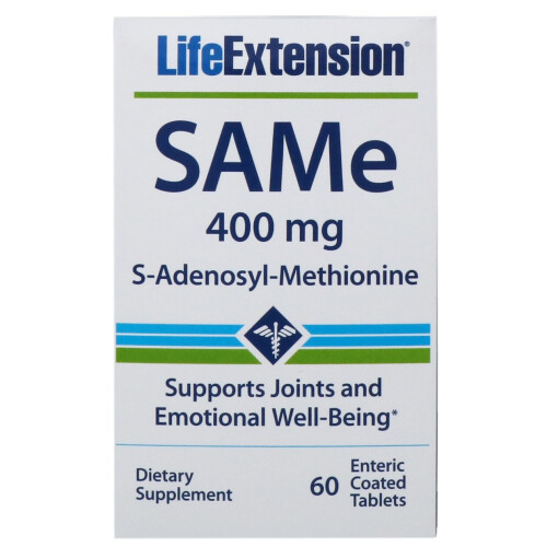 Life Extension, SAMe S-Adénosyl-Méthionine, 400 mg, 60 Comprimés Végétariens Entérosolubles