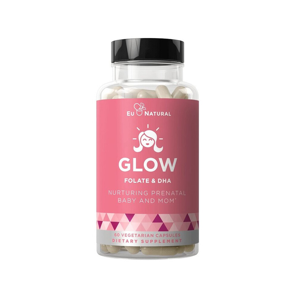 Eu Natural Glow Folate & Dha | 60 Veg Capsules | Baby And Mom | Prenatal Vitamin
