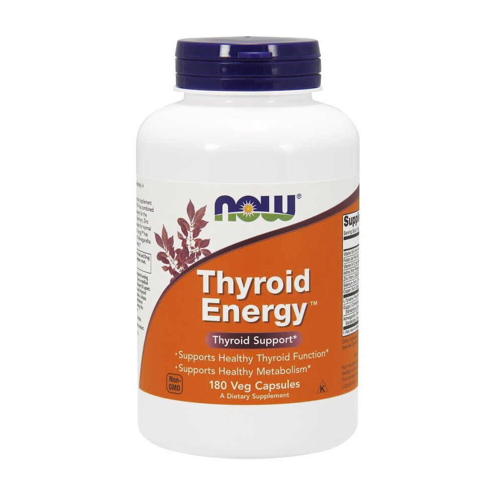 NOW Foods Thyroid Energy | Supports Healthy Thyroid Function | 180 Veg Capsules