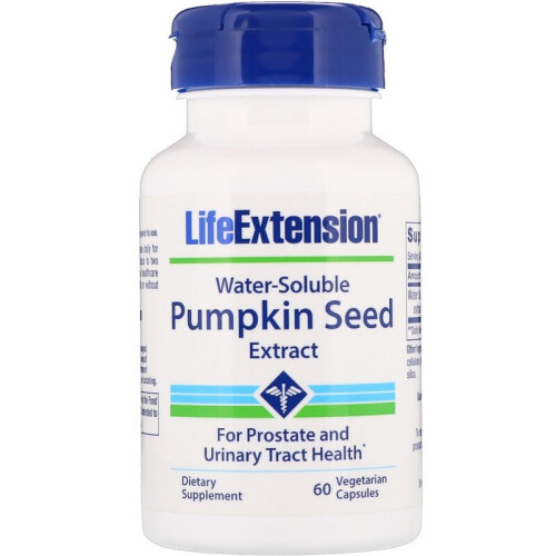 Life Extension Pumpkin Seed Extract Water Soluble Prostate Support, 60 Capsules