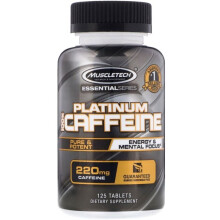MuscleTech Platinum 100% Caffeine Boost Energy & Mental Focus 220 mg 125 Tablets