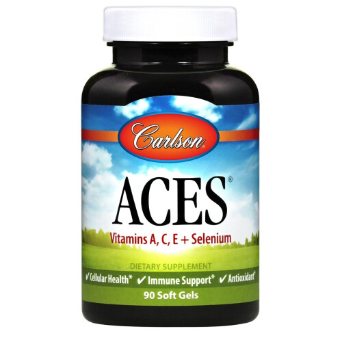 Carlson, ACES, Vitamine A, C, E + Selen, 90 Weichkapseln