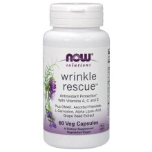 NOW Foods Wrinkle Rescue Antioxidant Protection Vitamin A C & E 60 Veg Capsules