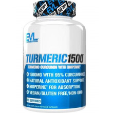 EVLution Nutrition, Turmeric1500, Kurkuma Curcumin mit Bioperin, 90 Veggie-Kapseln