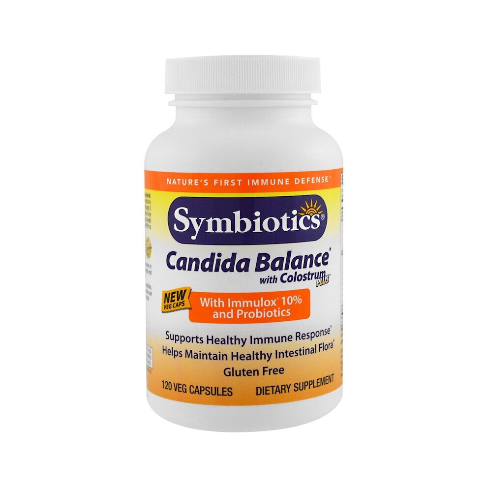 Symbiotics , Candida Balance With Colostrum Plus, 120 Veg Capsules