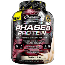 MuscleTech, Platine, Protéine 8 Heures, Gâteau à la Vanille, 4,58 lb (2,08 kg)