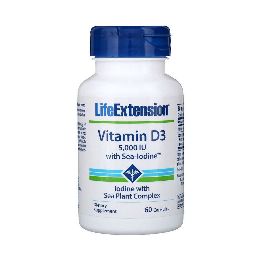 Life Extension Vitamin D3 5000Iu Sea-Iiodine Complex Bone Health | 60 Capsules