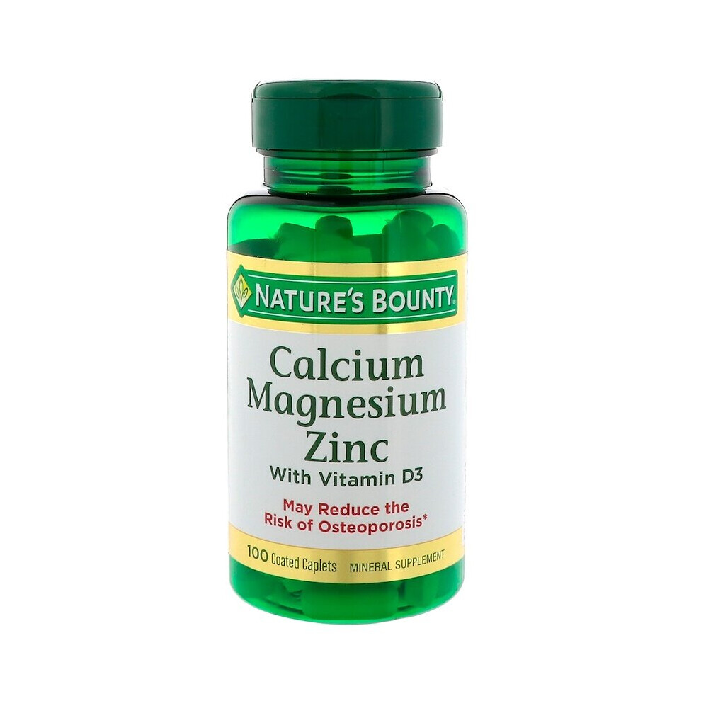 Nature's Bounty , Calcium Magnesium Zinc With Vitamin D3, 100 Coated Caplets