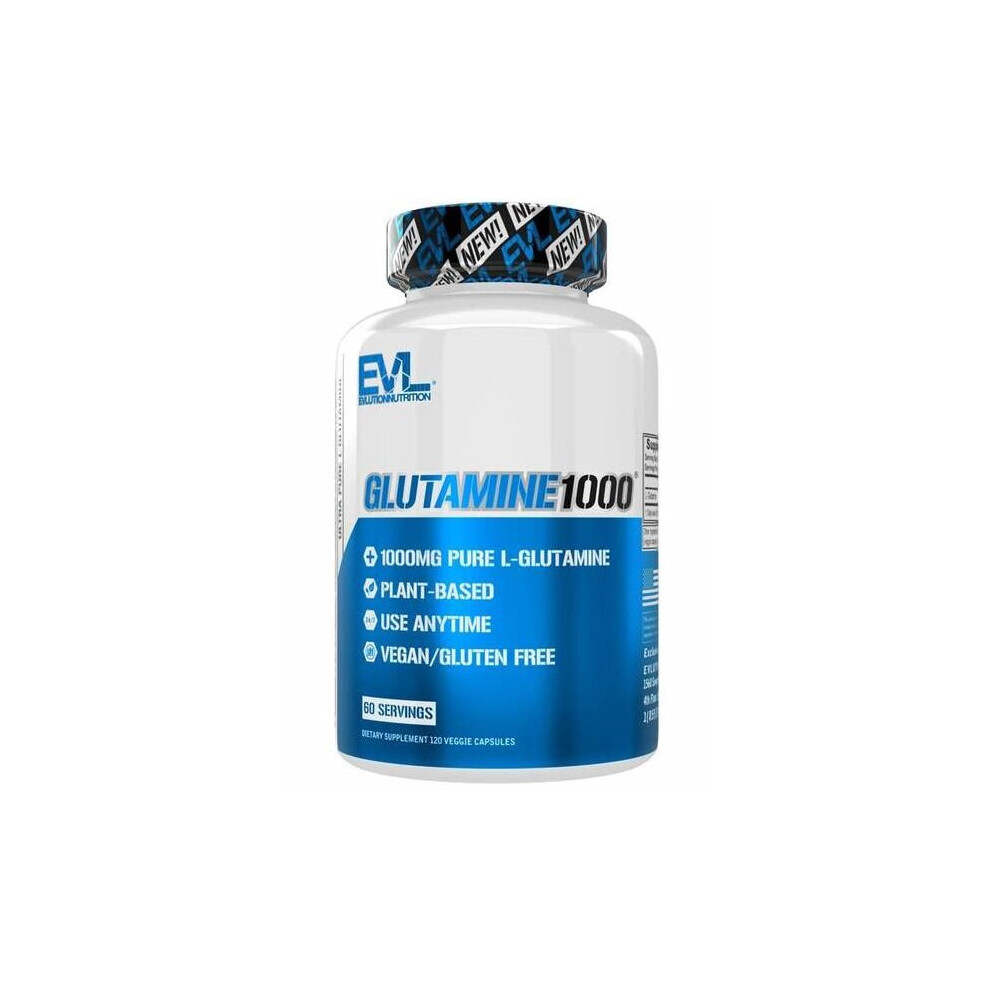 Evlution Nutrition Glutamine 1000 Immune Support & Recovery | 120 Veg Capsules