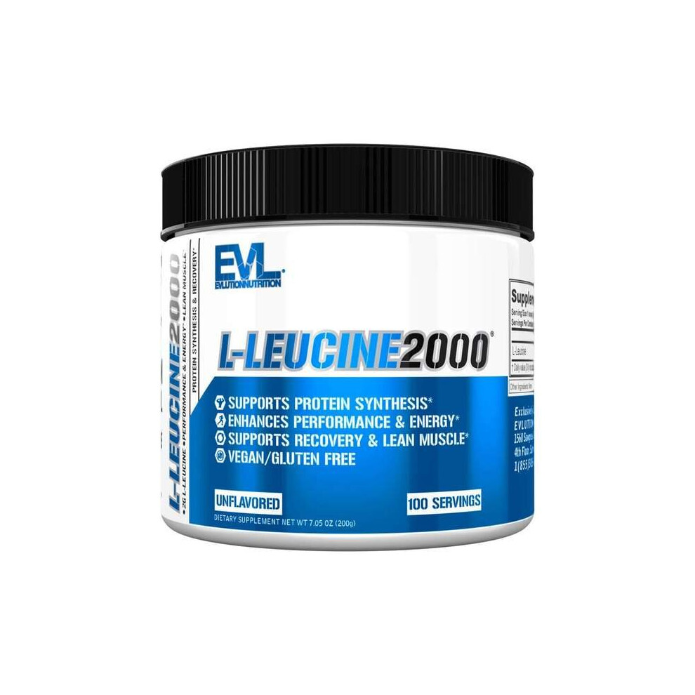 Evlution Nutrition L-Leucine 2000 Lean Muscle, Energy, Recovery 200G Unflavored
