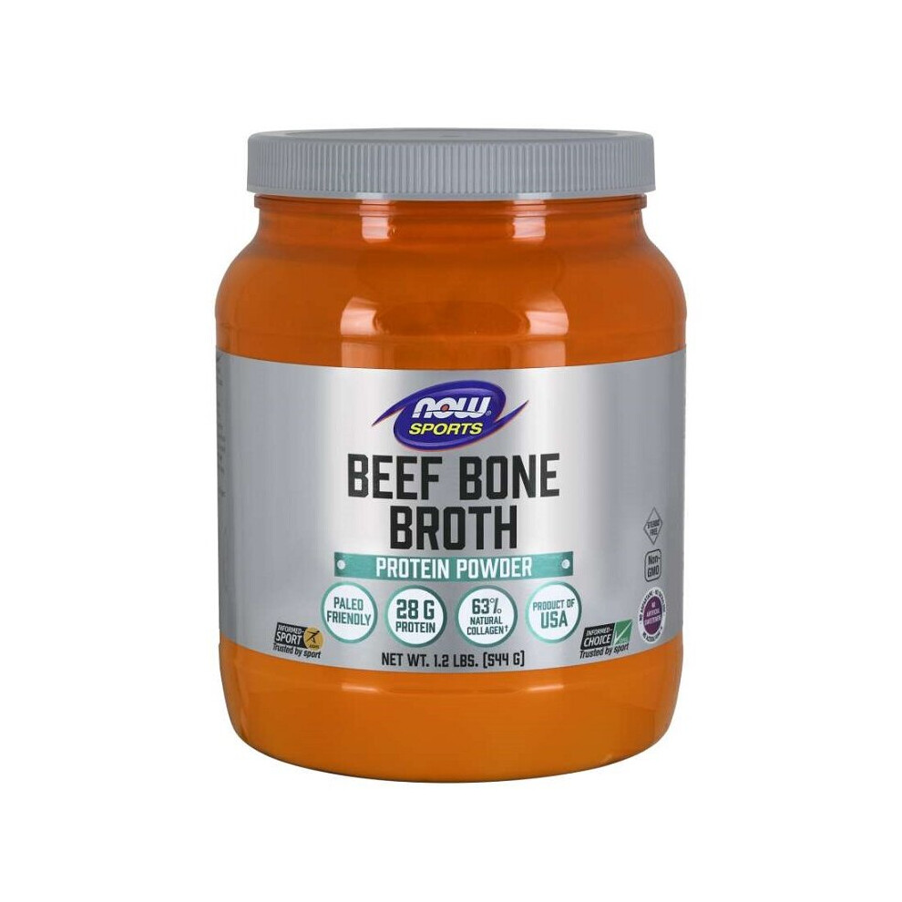 Now Foods Now Sports Beef Bone Broth Protein Powder 544G | Natural Collagen Paled Friendly