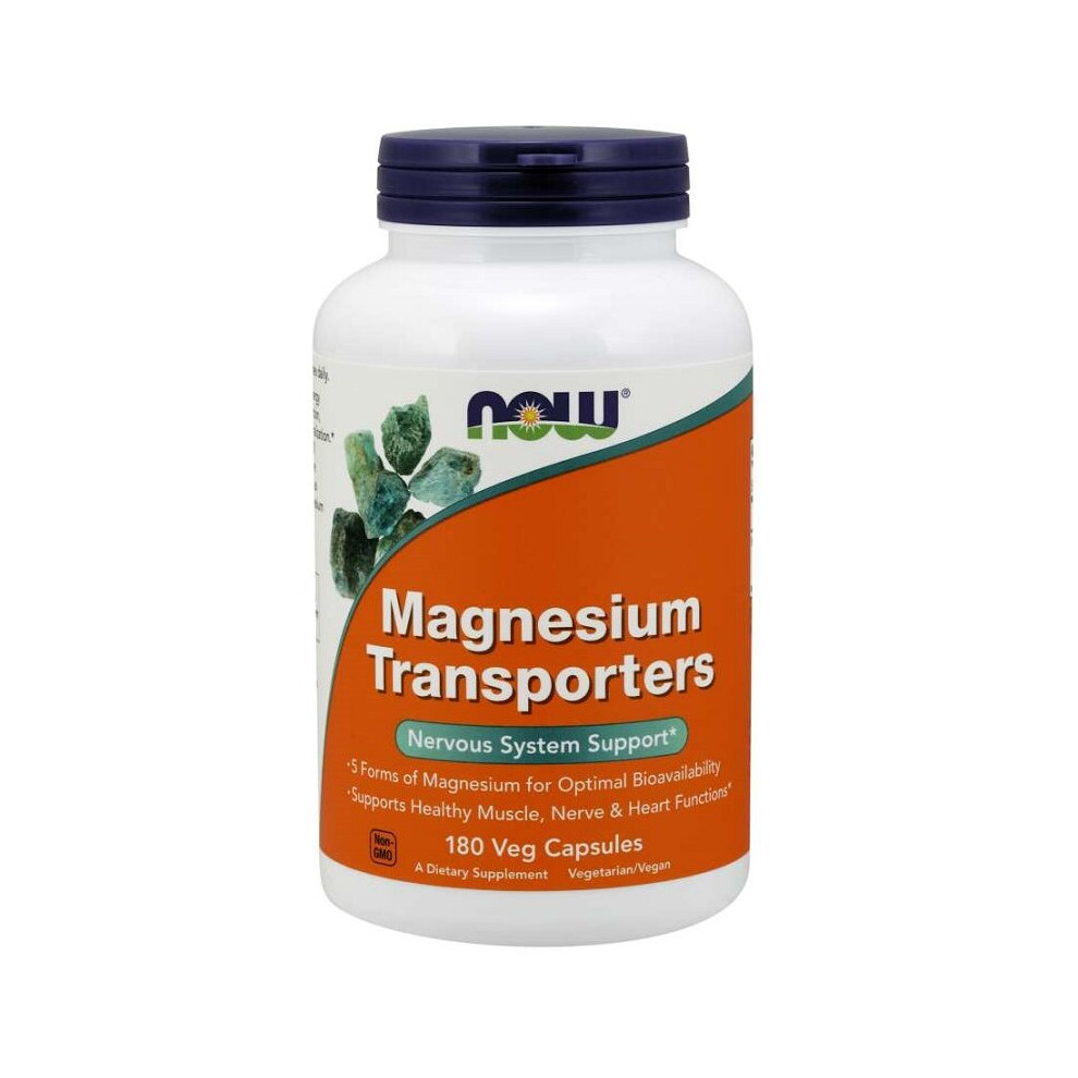 Now Foods Magnesium Transporters Boost Optimal Bioavailability 180 Veg Capsules