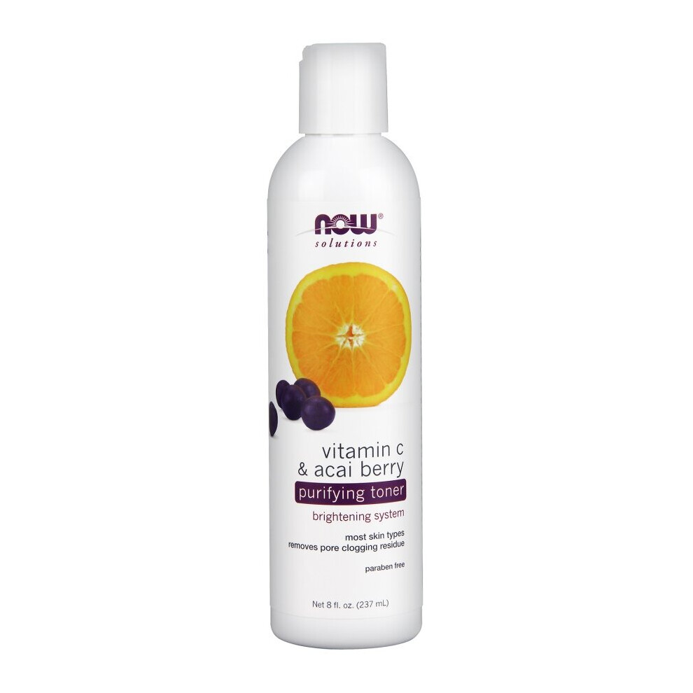 NOW Foods Vitamin C & Acai Berry Purifying Toner with Brightening System | 237ml