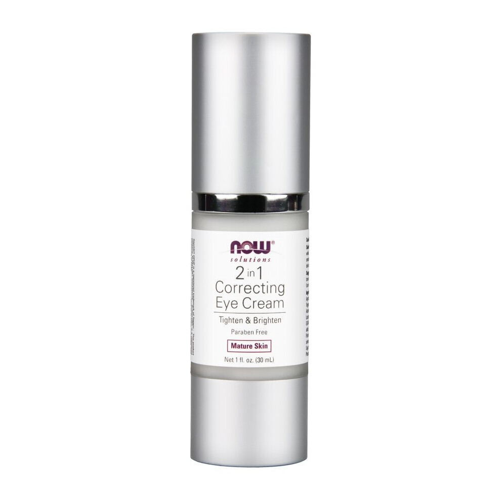 NOW Foods 2 in 1 Correcting Eye Cream 30ml, Tightens and Brightens Main Eye Area