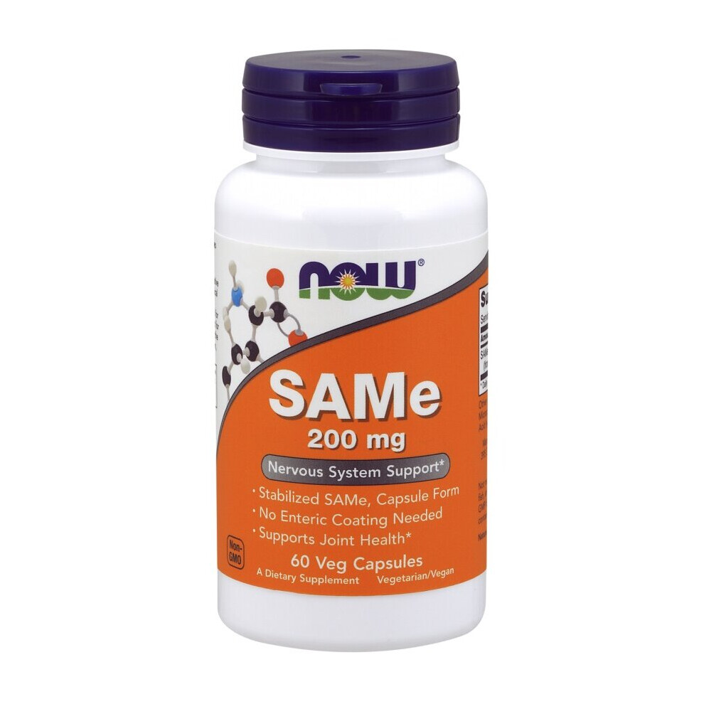 NOW Foods SAMe | Supports Nervous System & Joint Health | 200mg 60 Veg Capsules