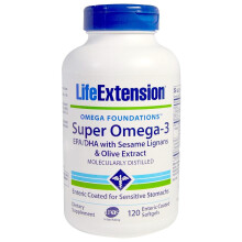 Life Extension, Super Omega-3, EPA/DHA Fischöl, 120 magensaftresistente Weichkapseln